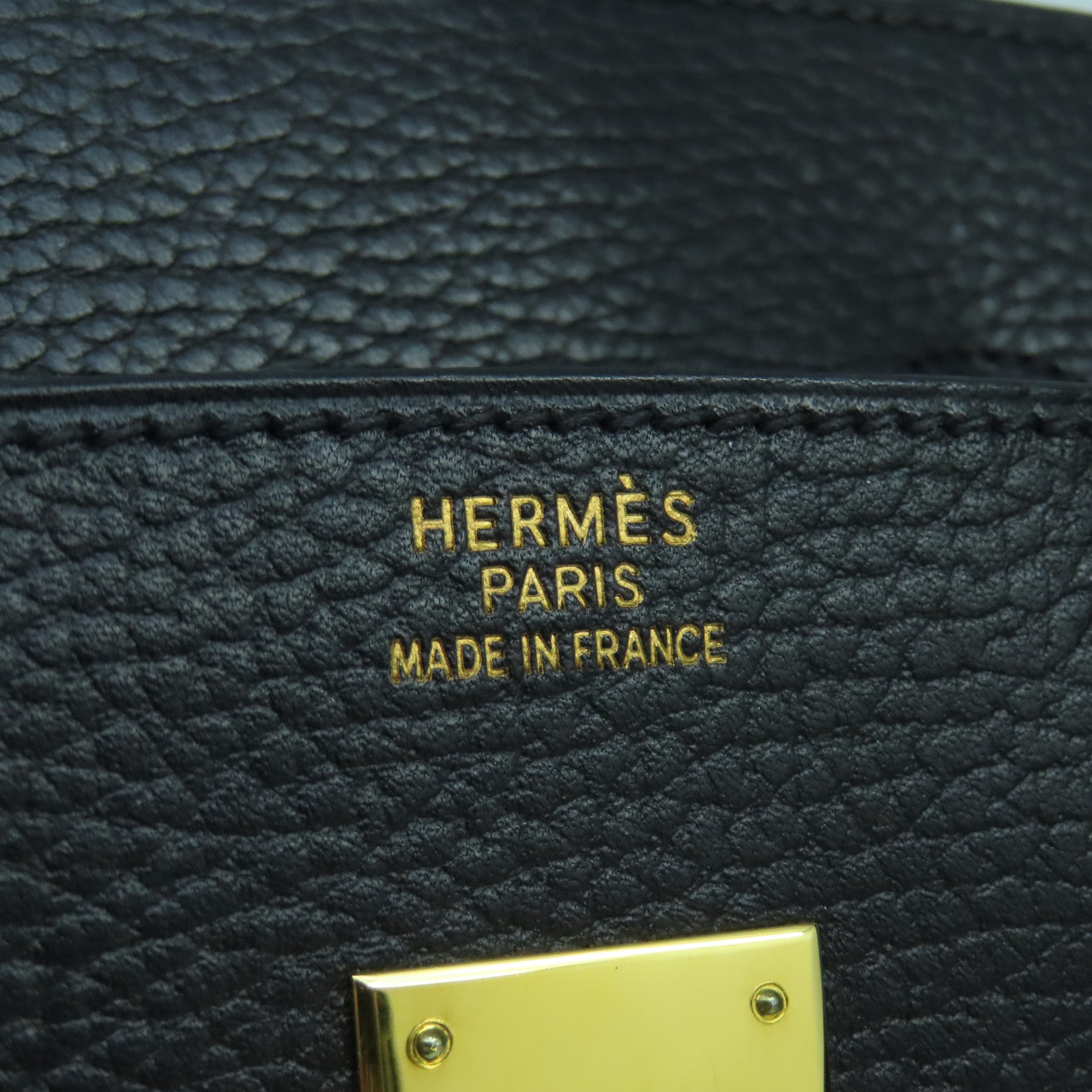 HERMES Ardennes皮革Birkin 35金扣手挽袋黑色