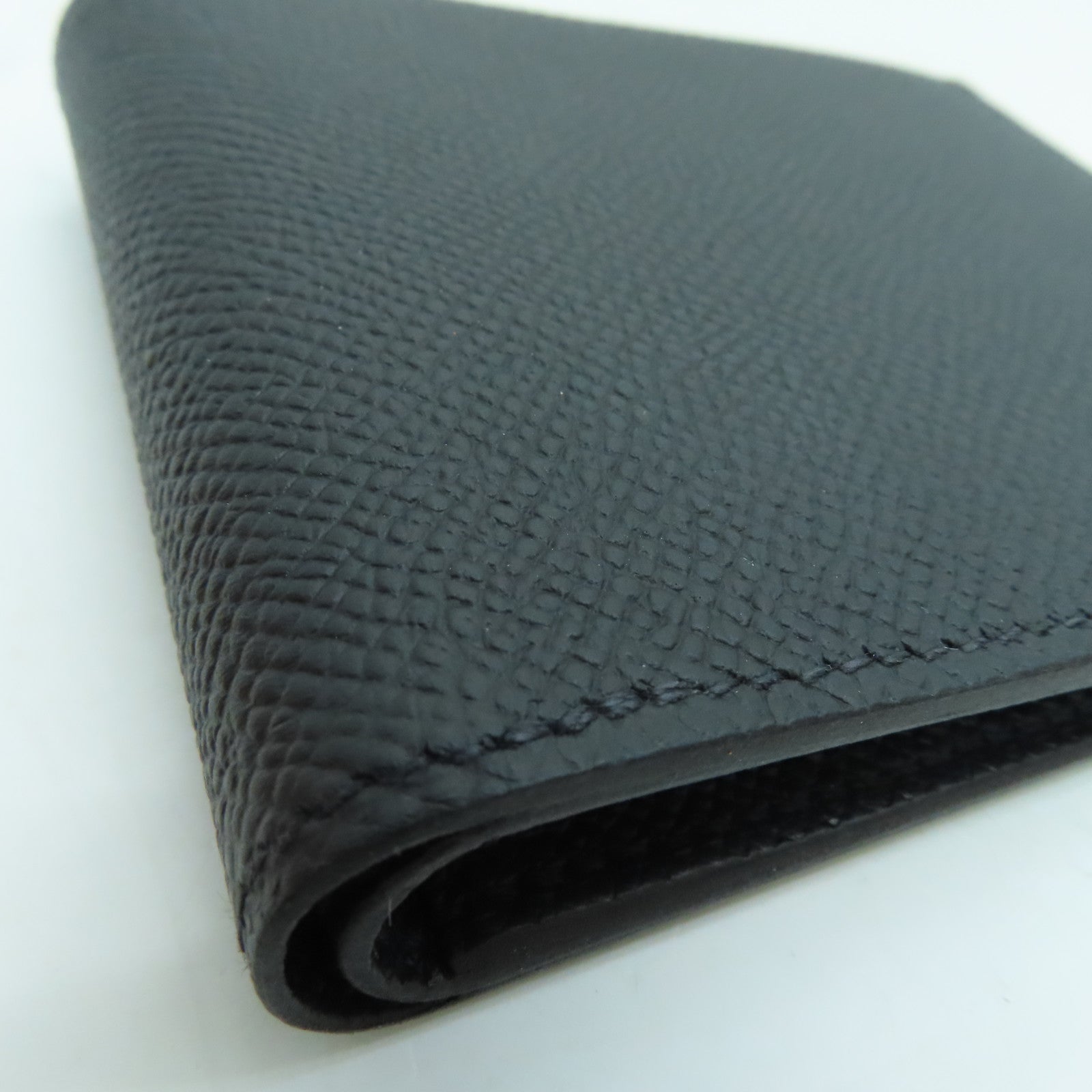 HERMES Epsom皮革Citizen Twill Compact Wallet錢包黑色