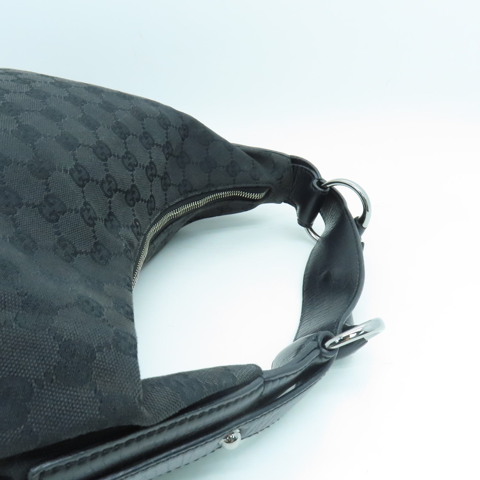 GUCCI 帆布Hand Bag手挽袋银扣黑色