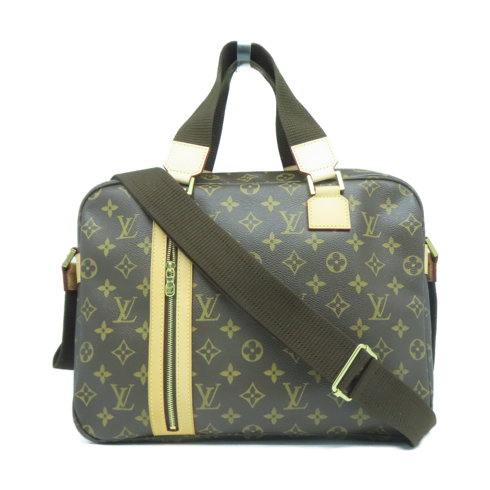 LOUIS VUITTON Monogram Sac Bosphore金扣手挽肩背兩用袋啡色