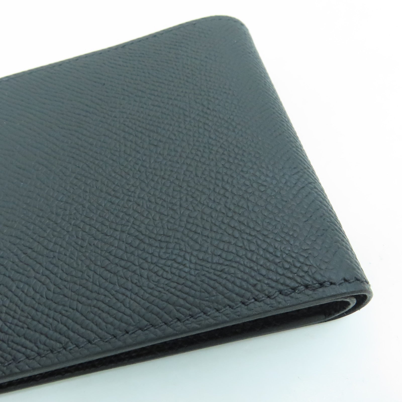 HERMES Epsom皮革Citizen Twill Compact Wallet錢包黑色