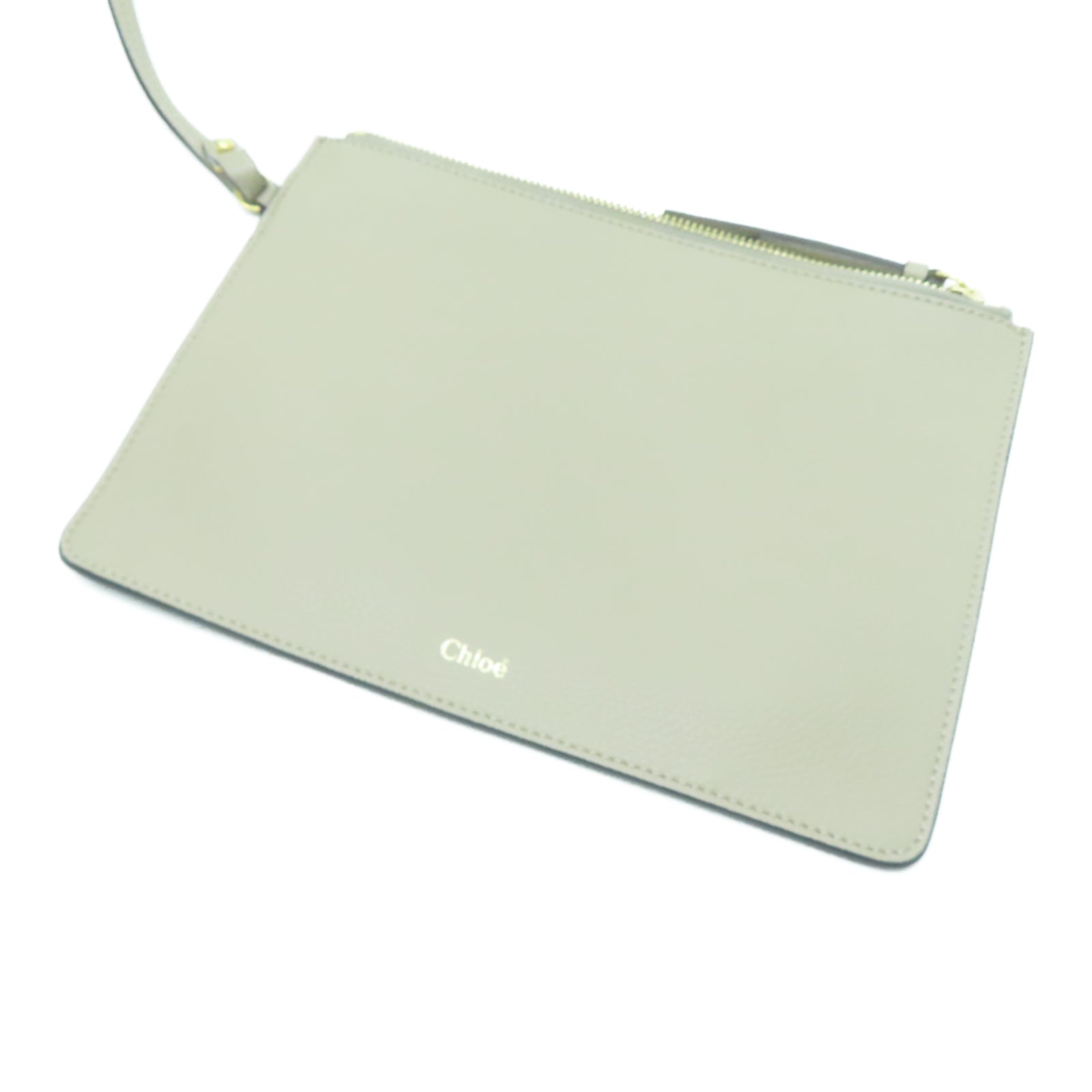 Chloe 牛皮皮革Shoulder Bag金扣肩背袋米色