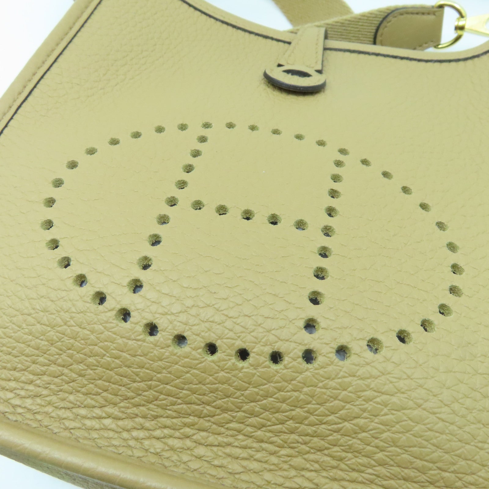 HERMES 【激減優惠】Clemence皮革Evelyne TPM金扣肩背袋棕色