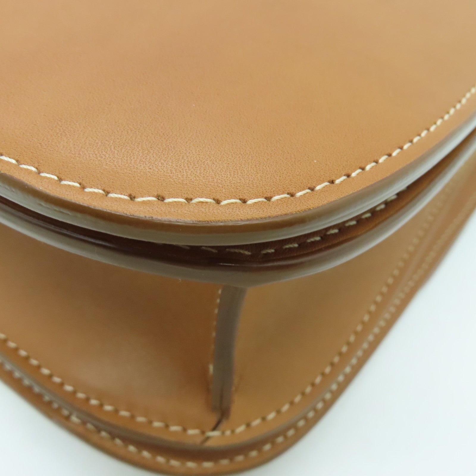 CELINE 牛皮皮革Classic Box金扣肩背袋棕色