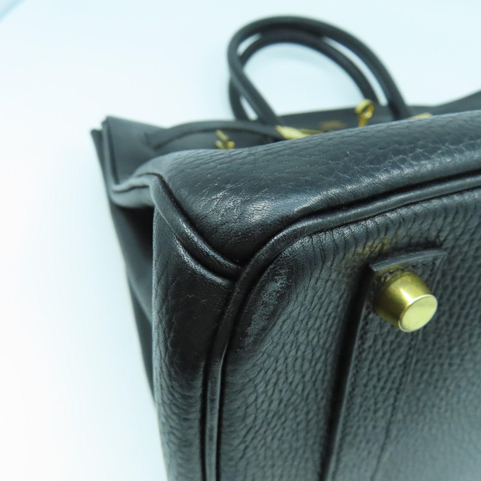 HERMES Ardennes皮革Birkin 35金扣手挽袋黑色