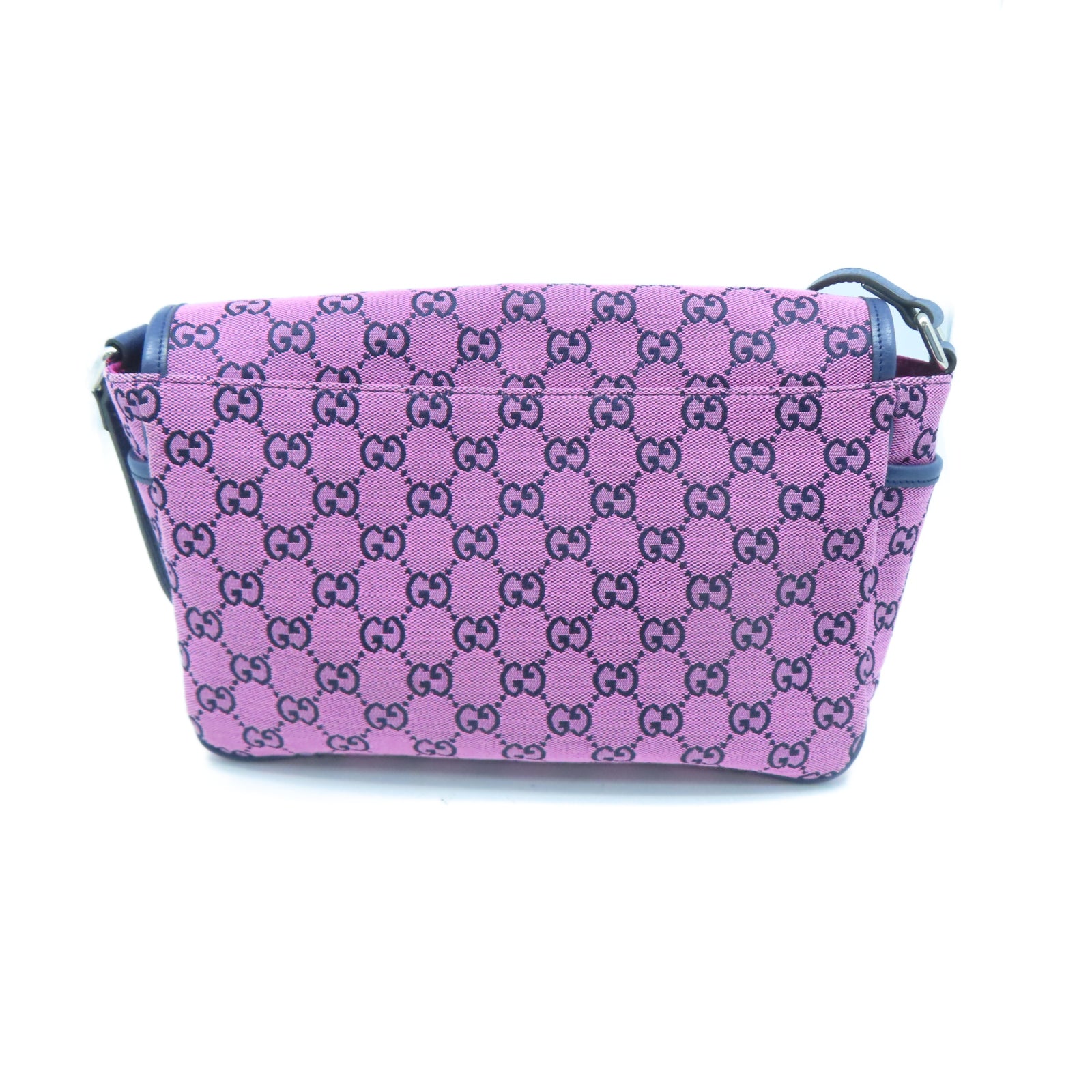 GUCCI 帆布Shoulder Bag銀扣肩背袋粉紅色