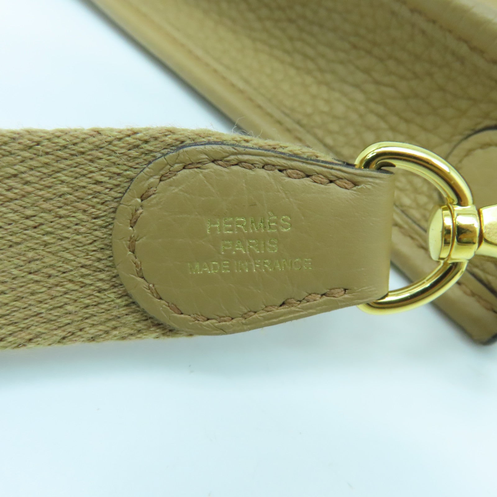 HERMES 【激減優惠】Clemence皮革Evelyne TPM金扣肩背袋棕色