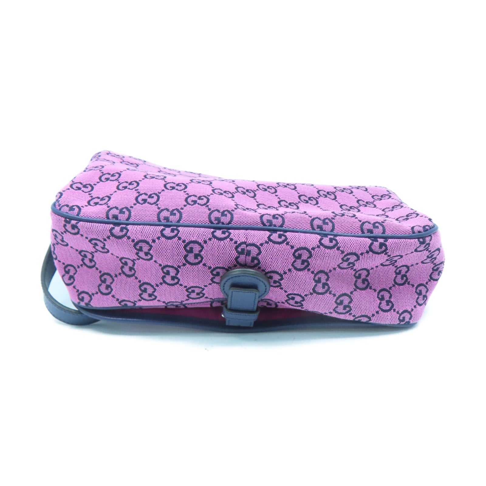 GUCCI 帆布Shoulder Bag銀扣肩背袋粉紅色