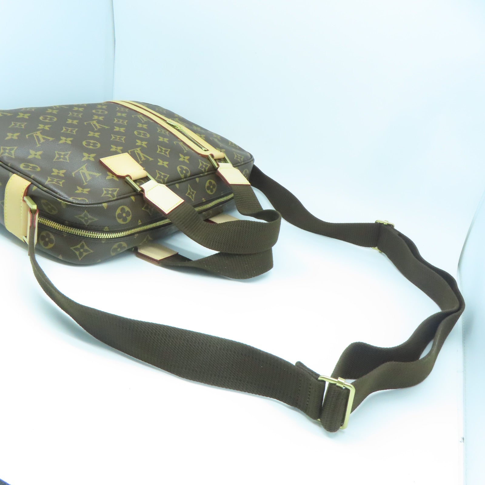 LOUIS VUITTON Monogram Sac Bosphore金扣手挽肩背兩用袋啡色