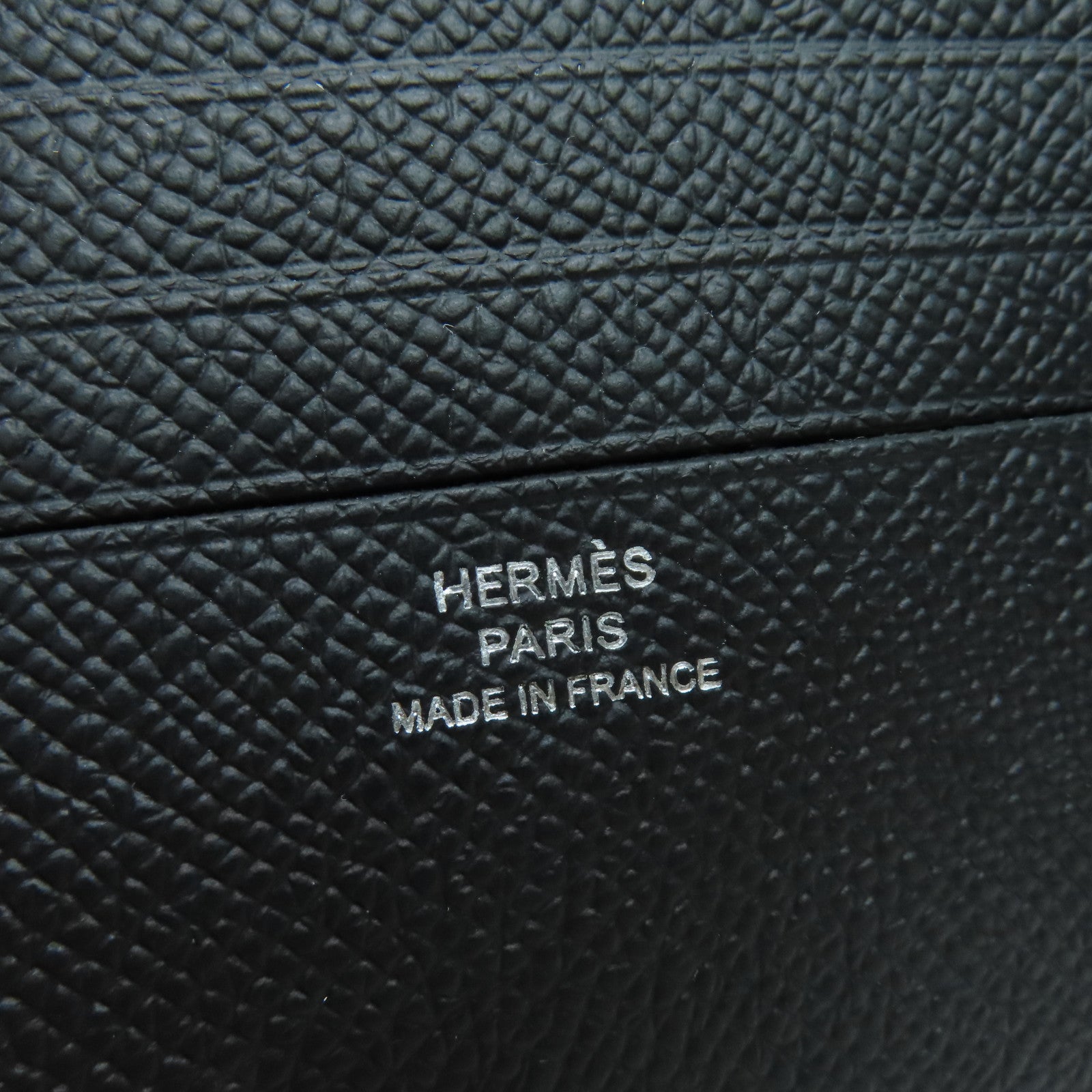 HERMES Epsom皮革Citizen Twill Compact Wallet錢包黑色