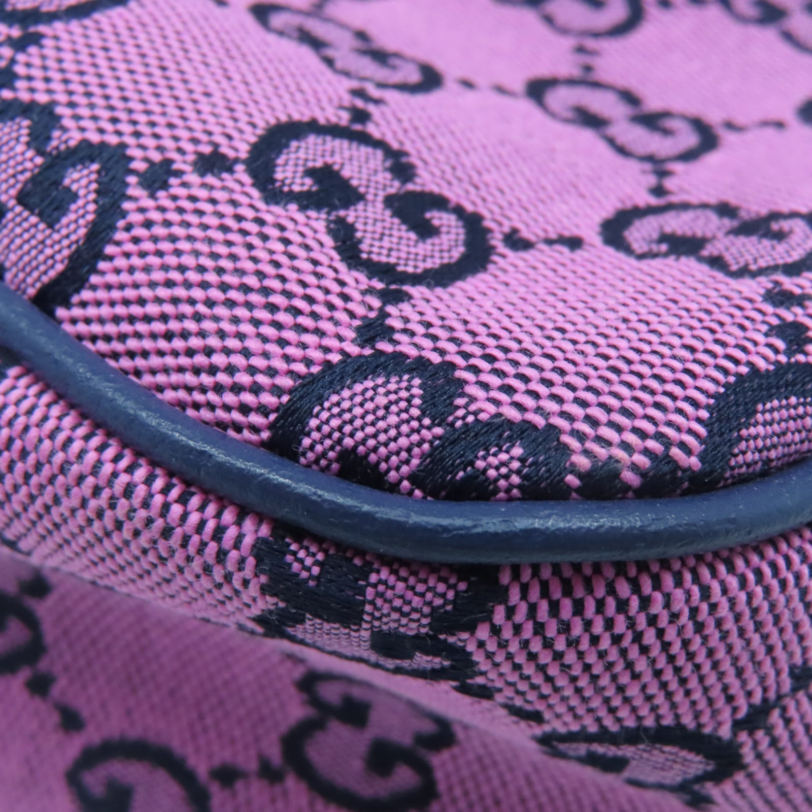 GUCCI 帆布Shoulder Bag銀扣肩背袋粉紅色