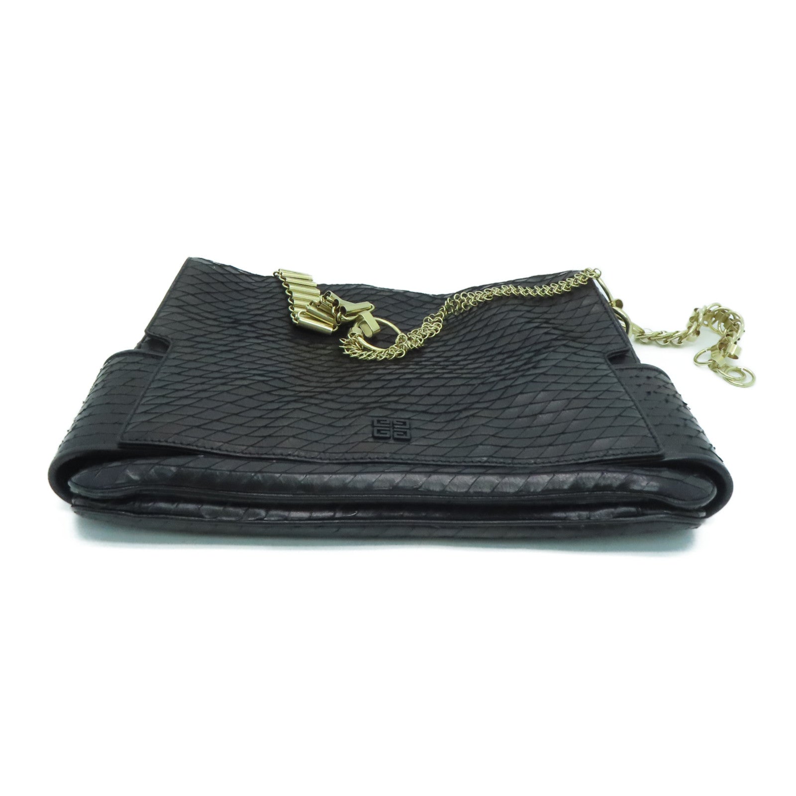 GIVENCHY 牛皮皮革Chain Shoulder Bag金扣肩背袋黑色