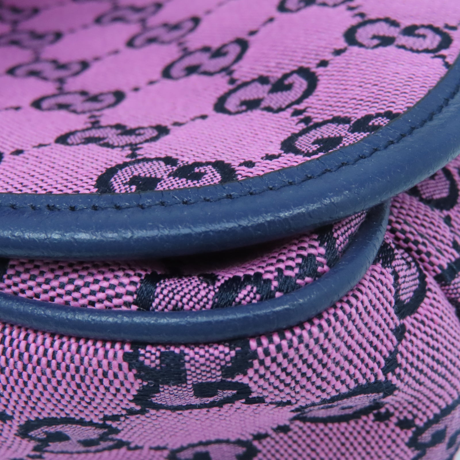 GUCCI 帆布Shoulder Bag銀扣肩背袋粉紅色