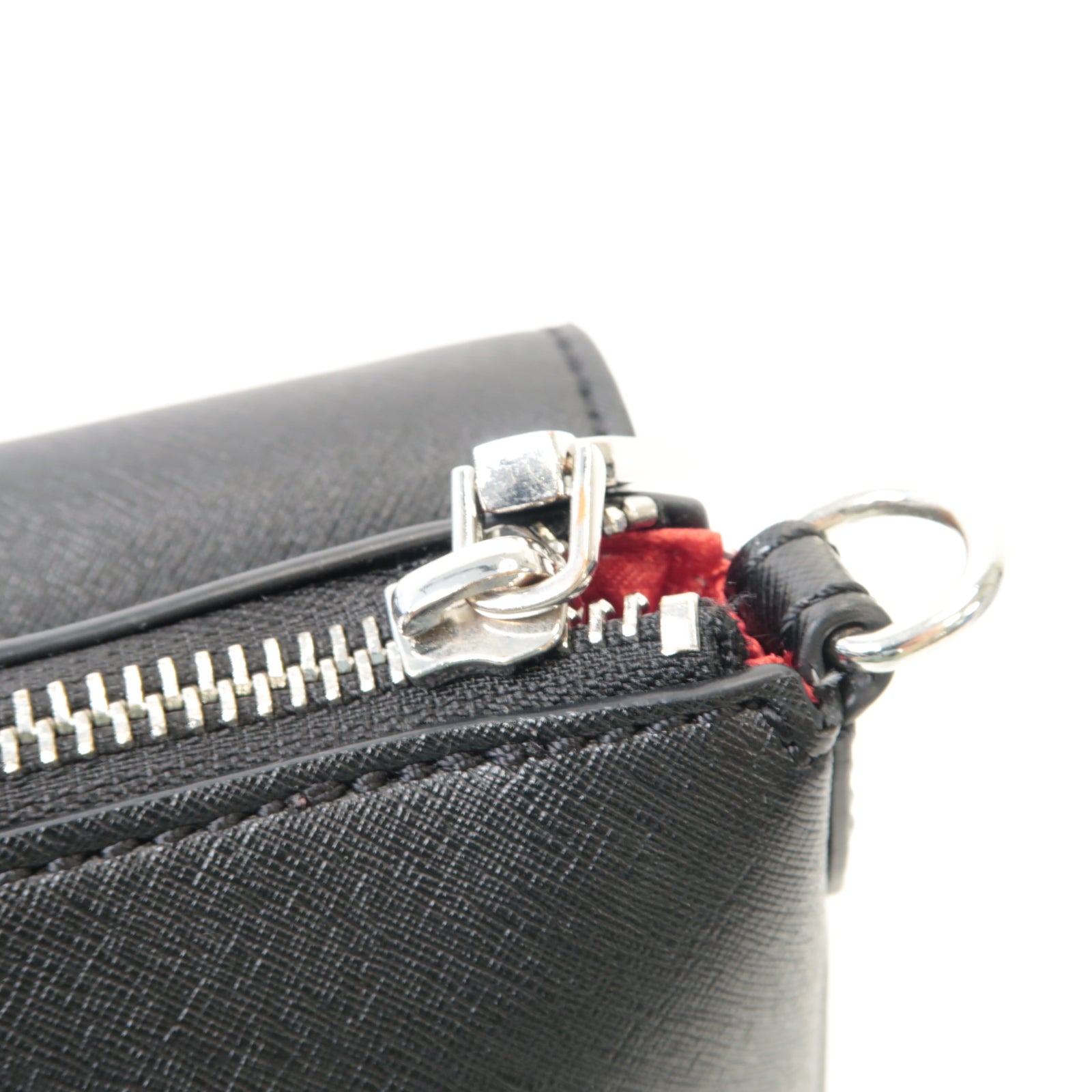 MOSCHINO 牛皮皮革Shoulder Bag銀扣肩背袋黑色