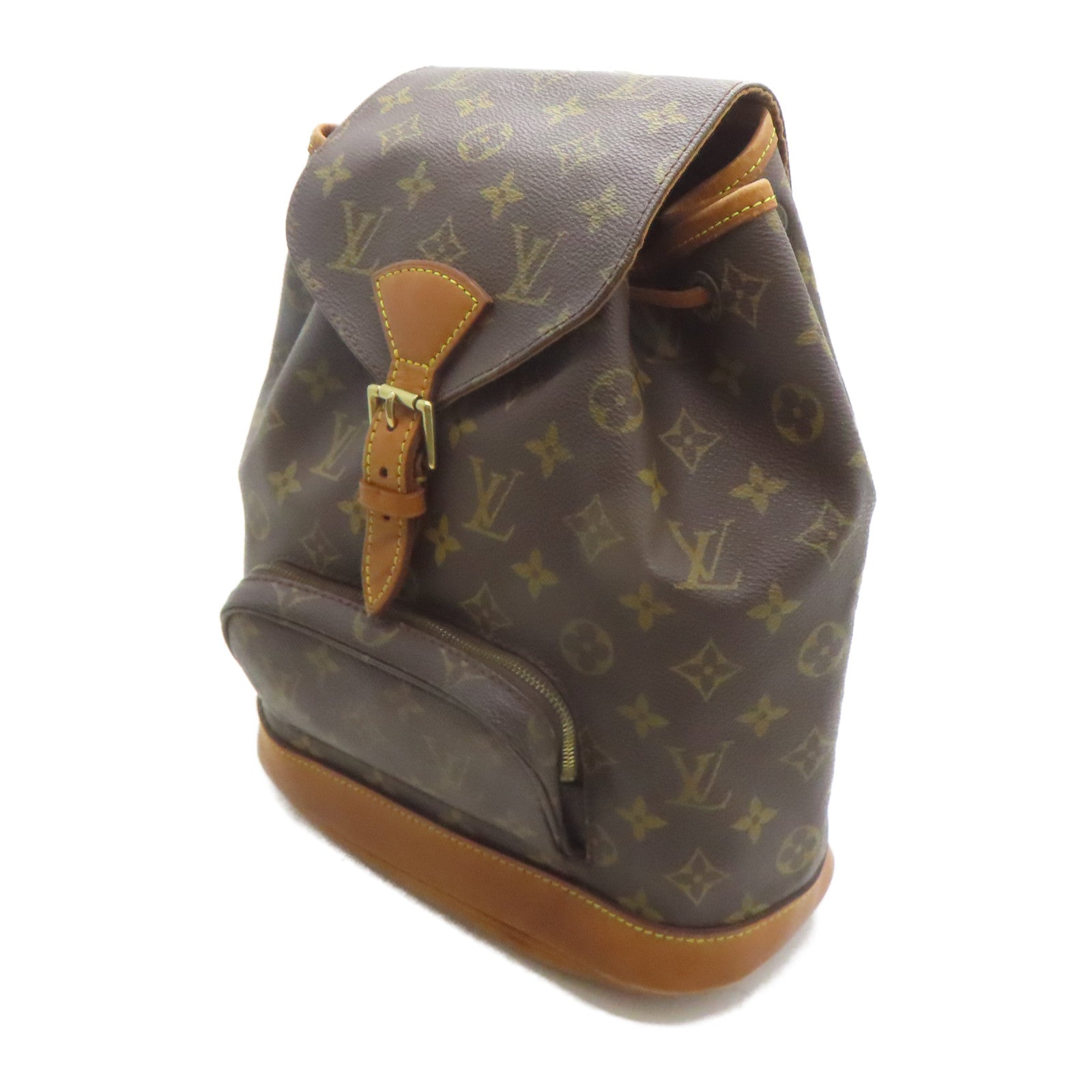 LOUIS VUITTON Monogram Montsouris MM金扣背包啡色