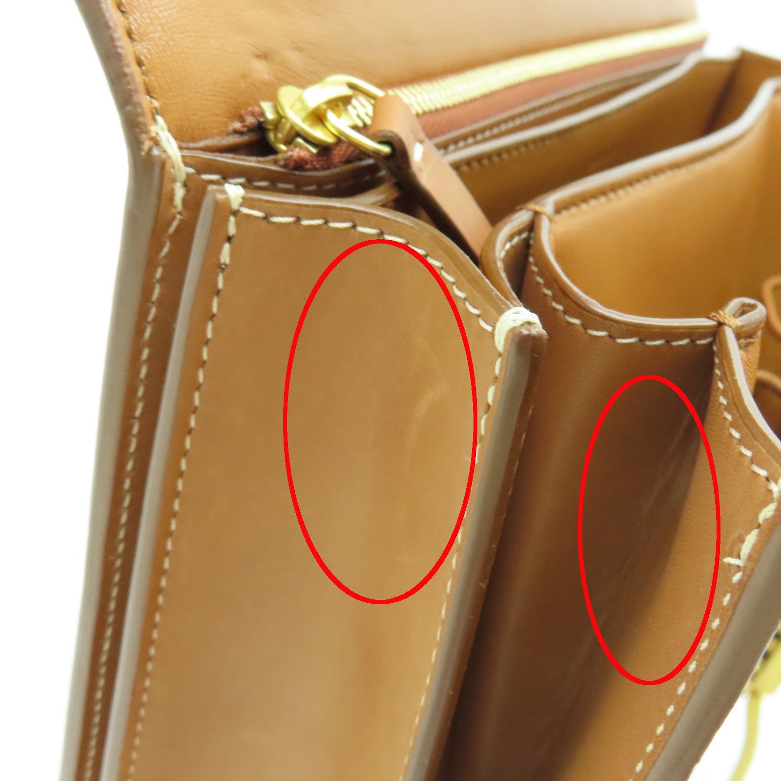 CELINE 牛皮皮革Classic Box金扣肩背袋棕色