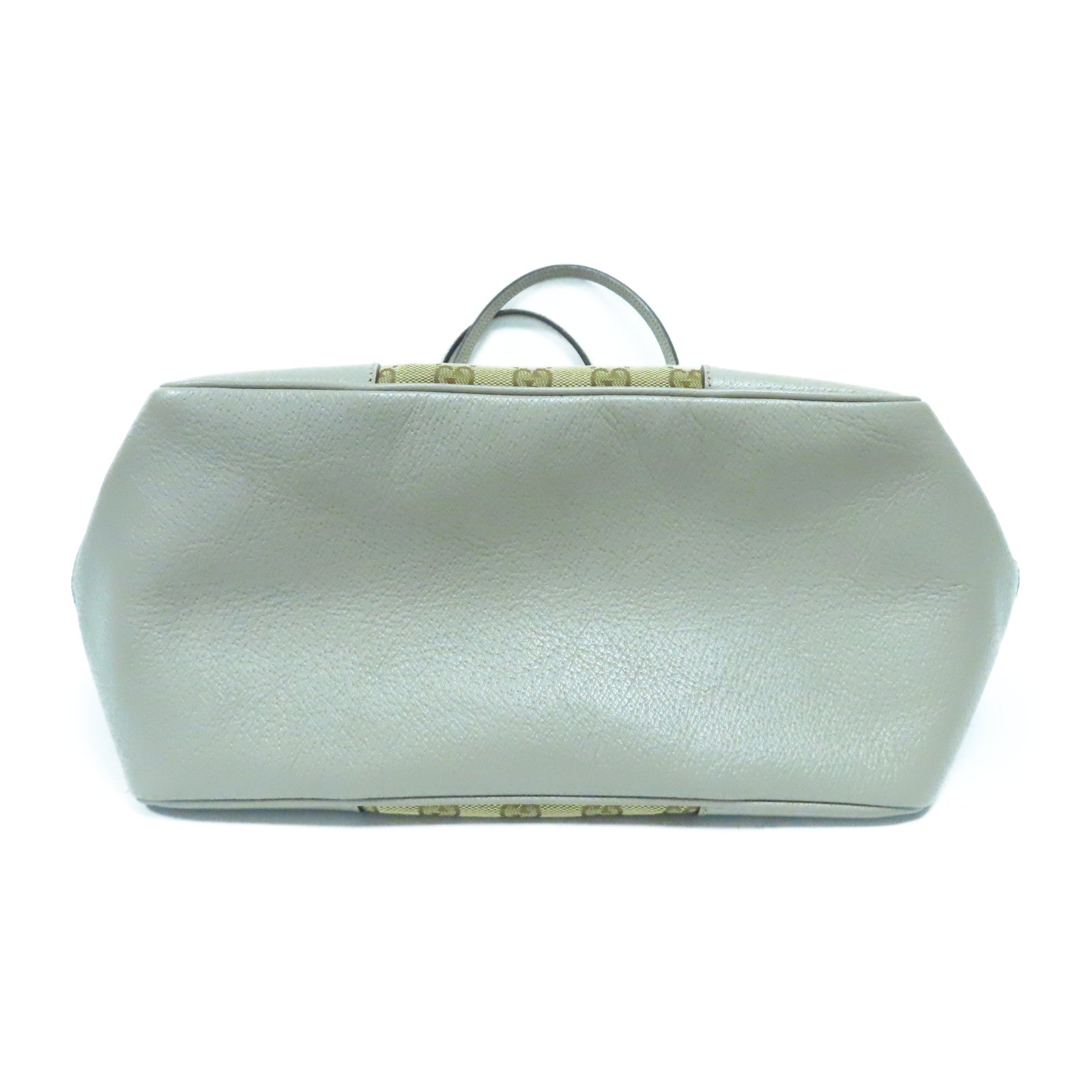 GUCCI 皮革/帆布Shoulder Bag金扣肩背袋灰色/啡色