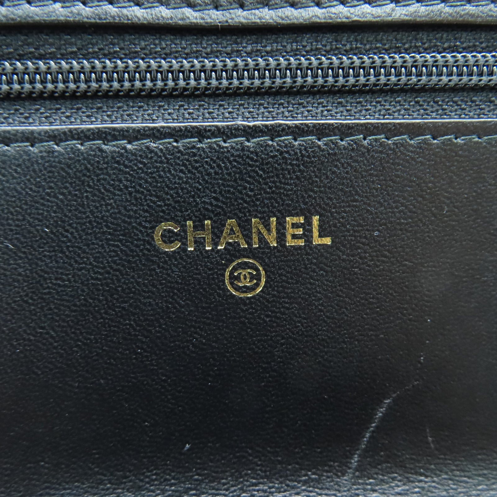 CHANEL 菱格羊皮皮革Trendy WOC金扣鏈帶肩背袋黑色