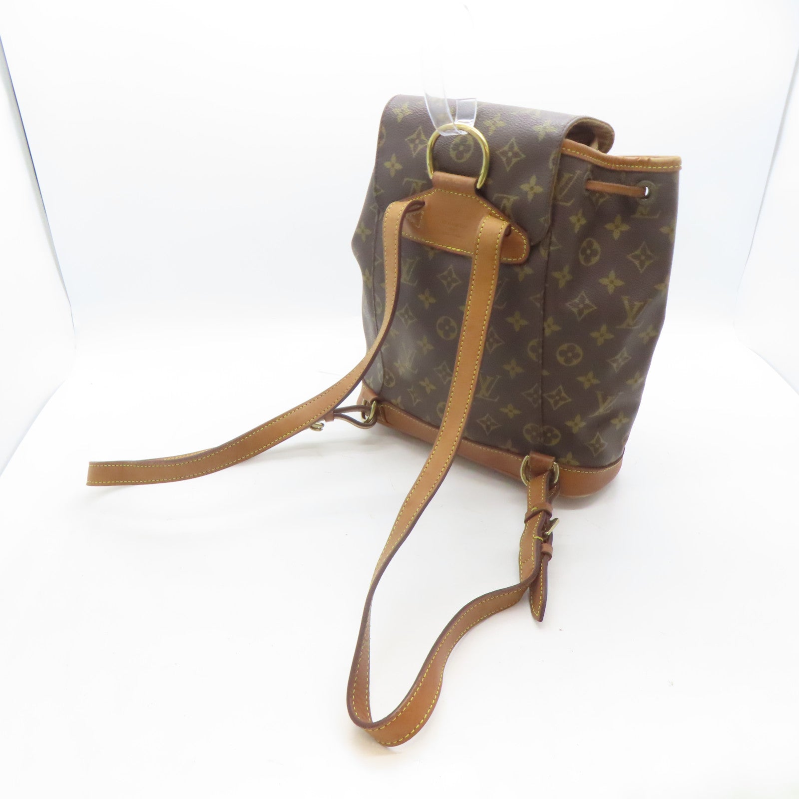 LOUIS VUITTON Monogram Montsouris MM金扣背包啡色
