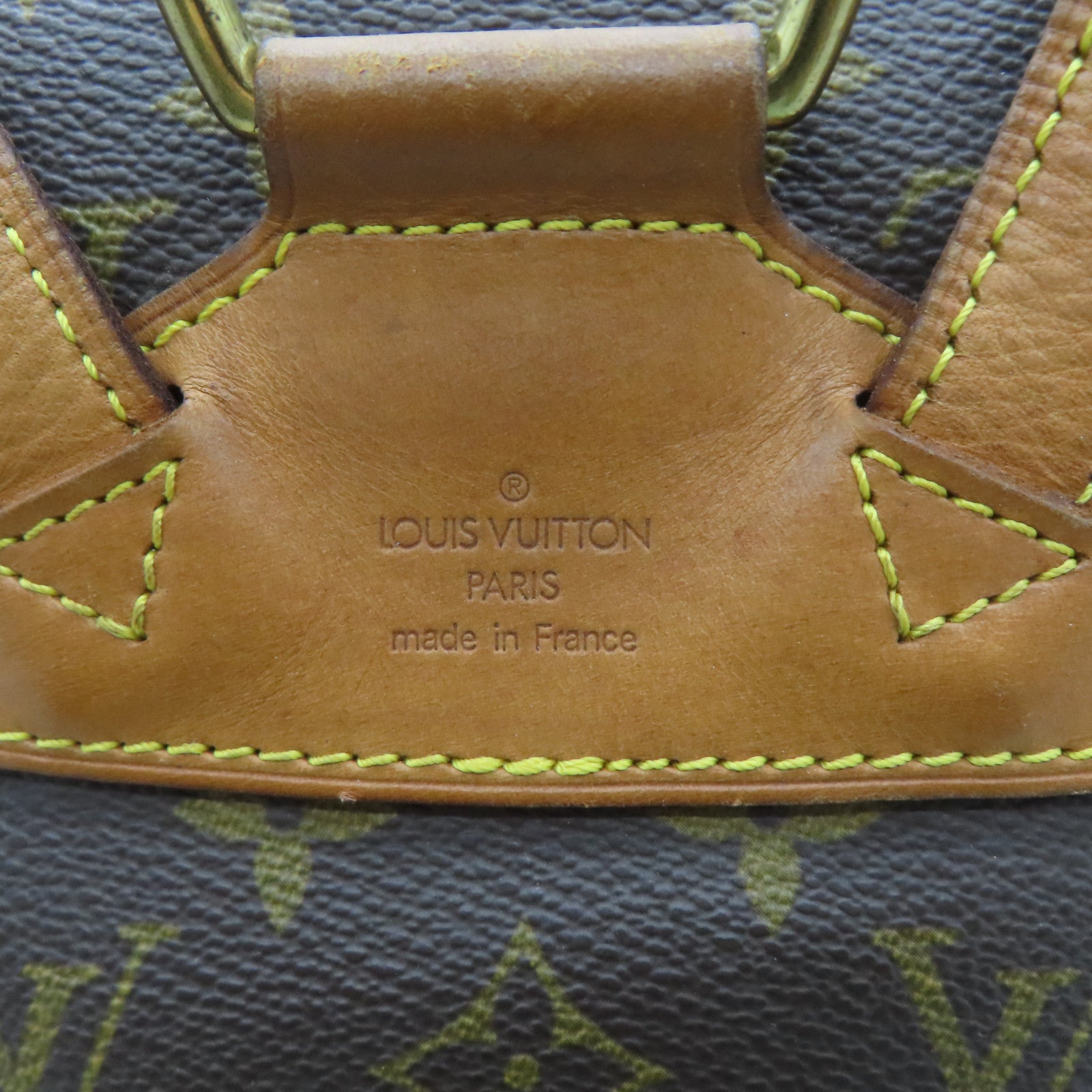 LOUIS VUITTON Monogram Montsouris MM金扣背包啡色
