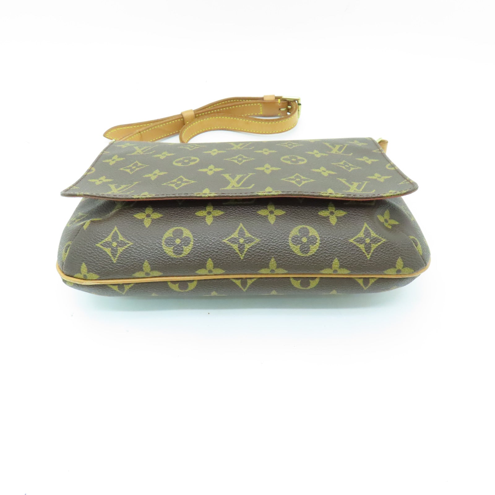 LOUIS VUITTON Monogram Musette Tango金扣肩背袋棕色