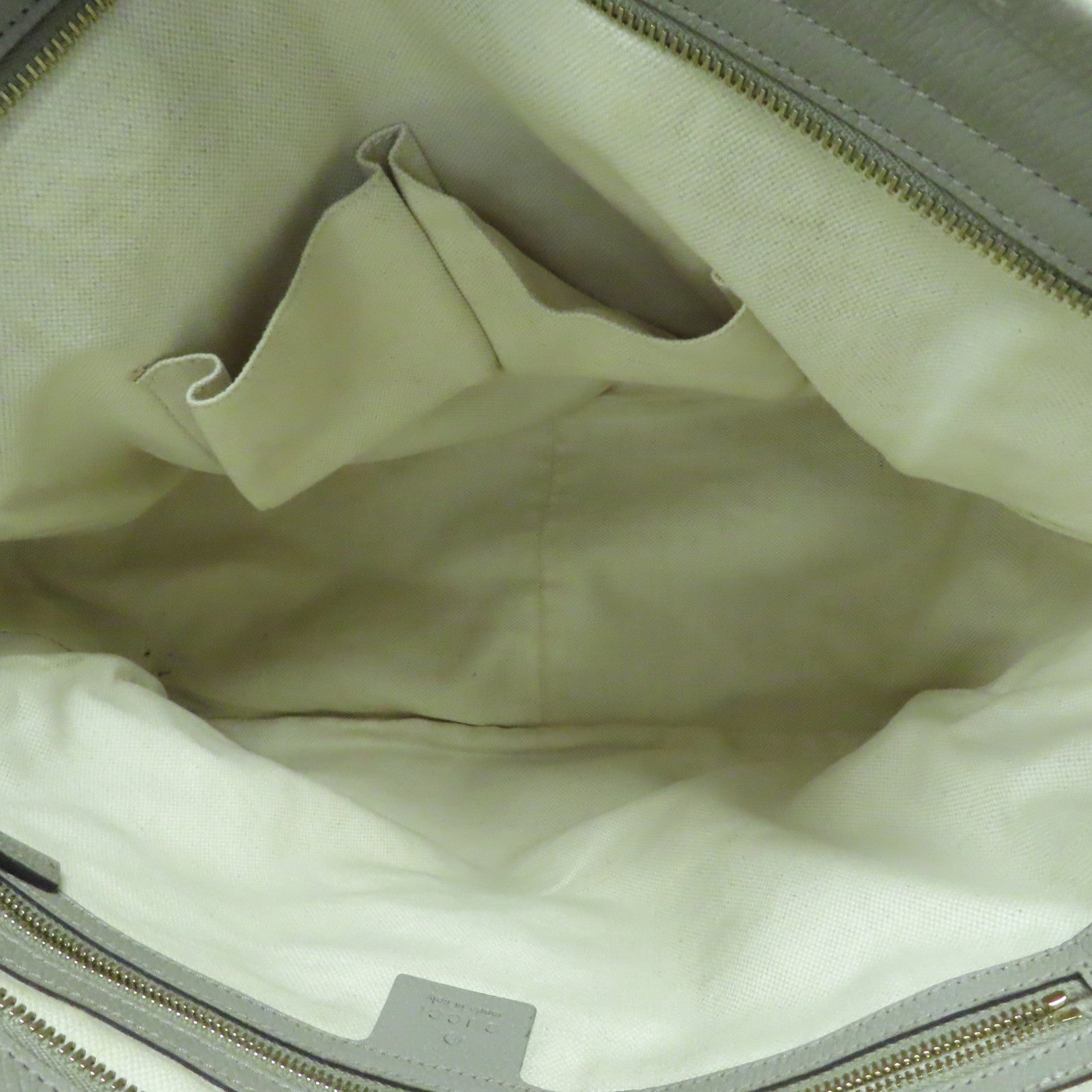 GUCCI 皮革/帆布Shoulder Bag金扣肩背袋灰色/啡色