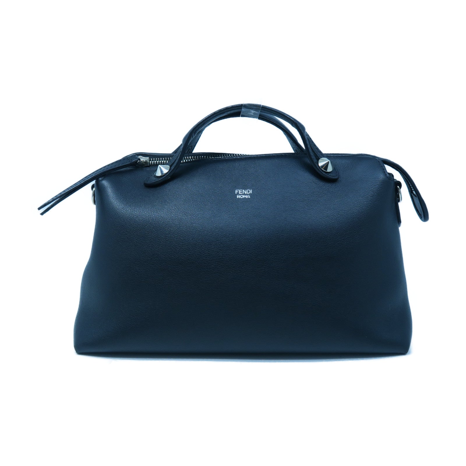 FENDI 牛皮皮革By the way銀扣手挽袋黑色