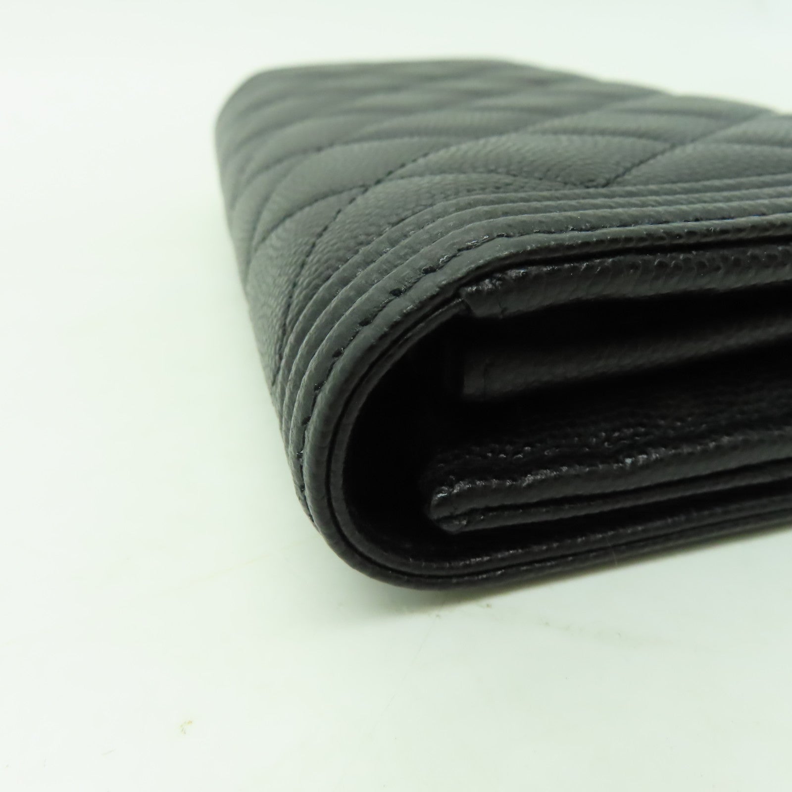 CHANEL 【激減優惠】牛皮皮革Boy Flap Wallet金扣長錢包黑色