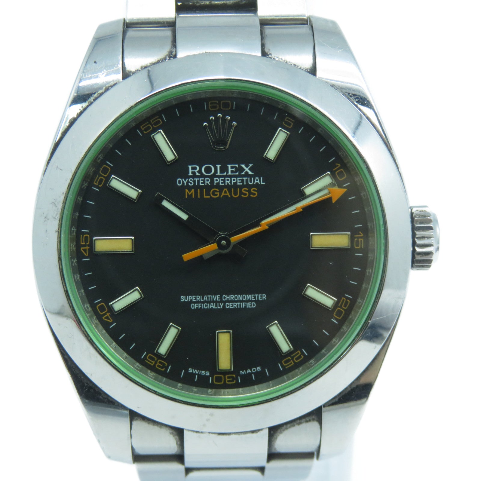 ROLEX Milgauss不銹鋼自動機芯手錶黑色