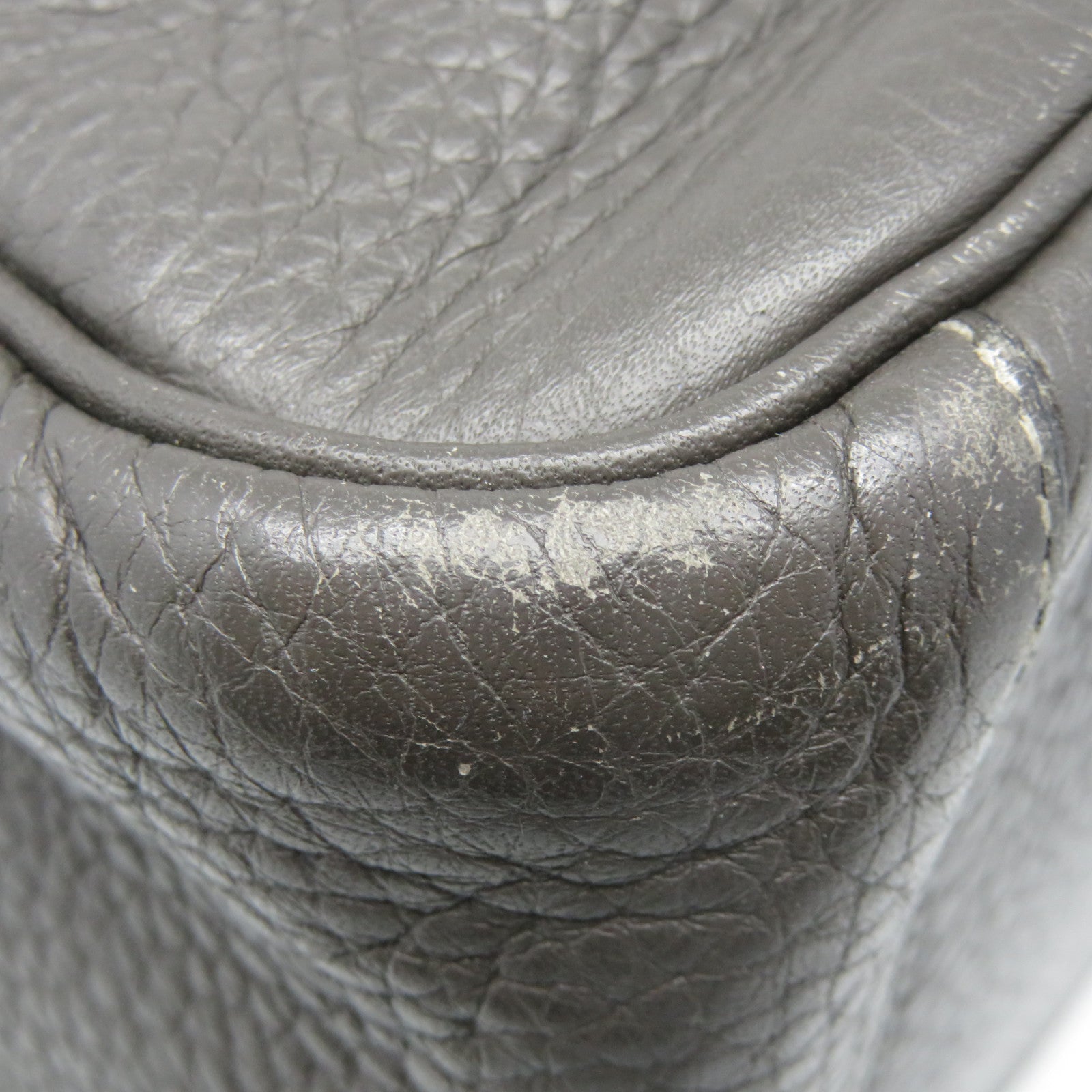 HERMES Clemence皮革Lindy 30 Shoulder Bag银扣肩背袋88灰色