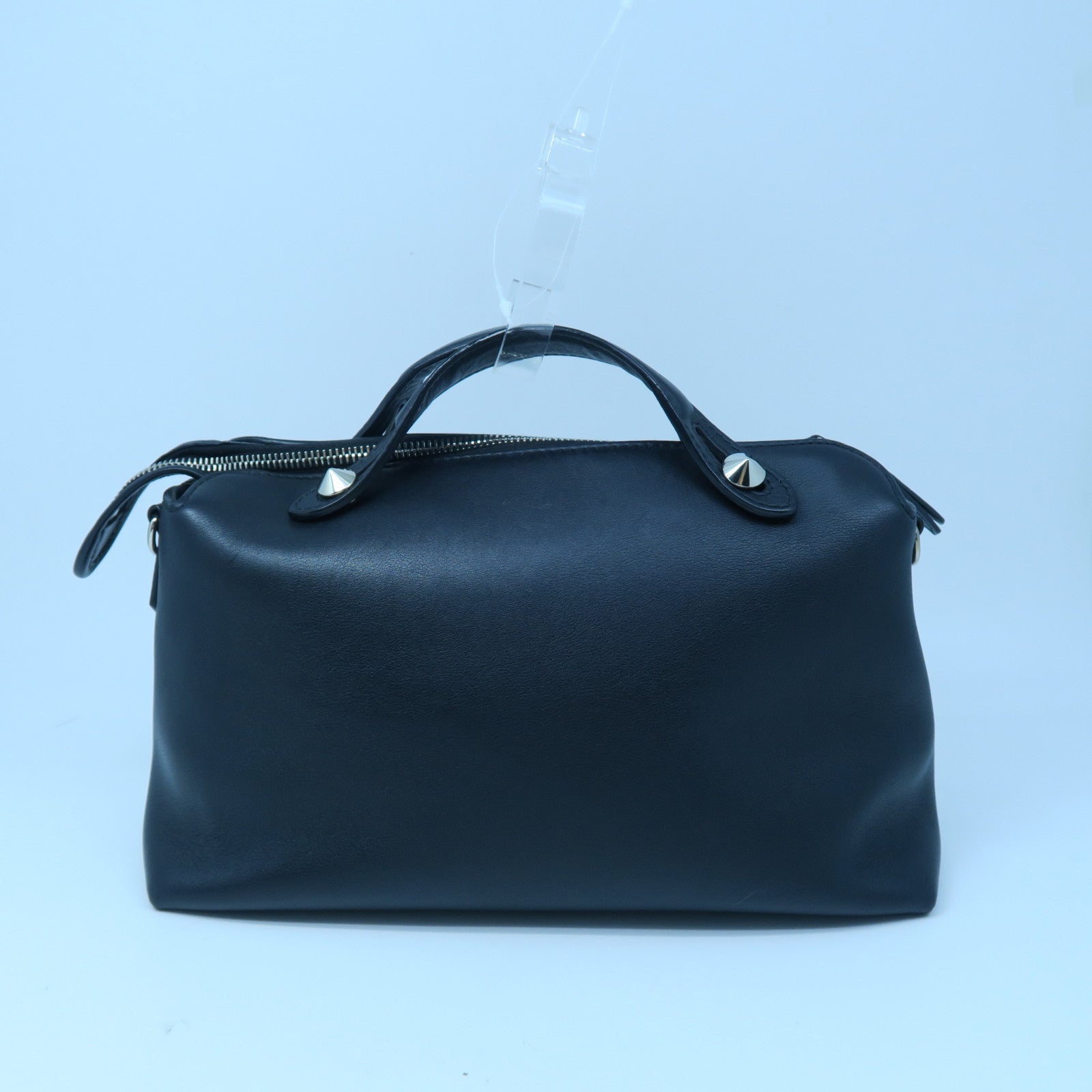 FENDI 牛皮皮革By the way銀扣手挽袋黑色