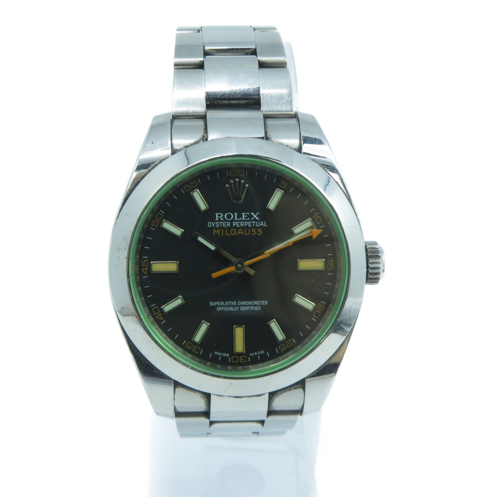 ROLEX Milgauss不銹鋼自動機芯手錶黑色