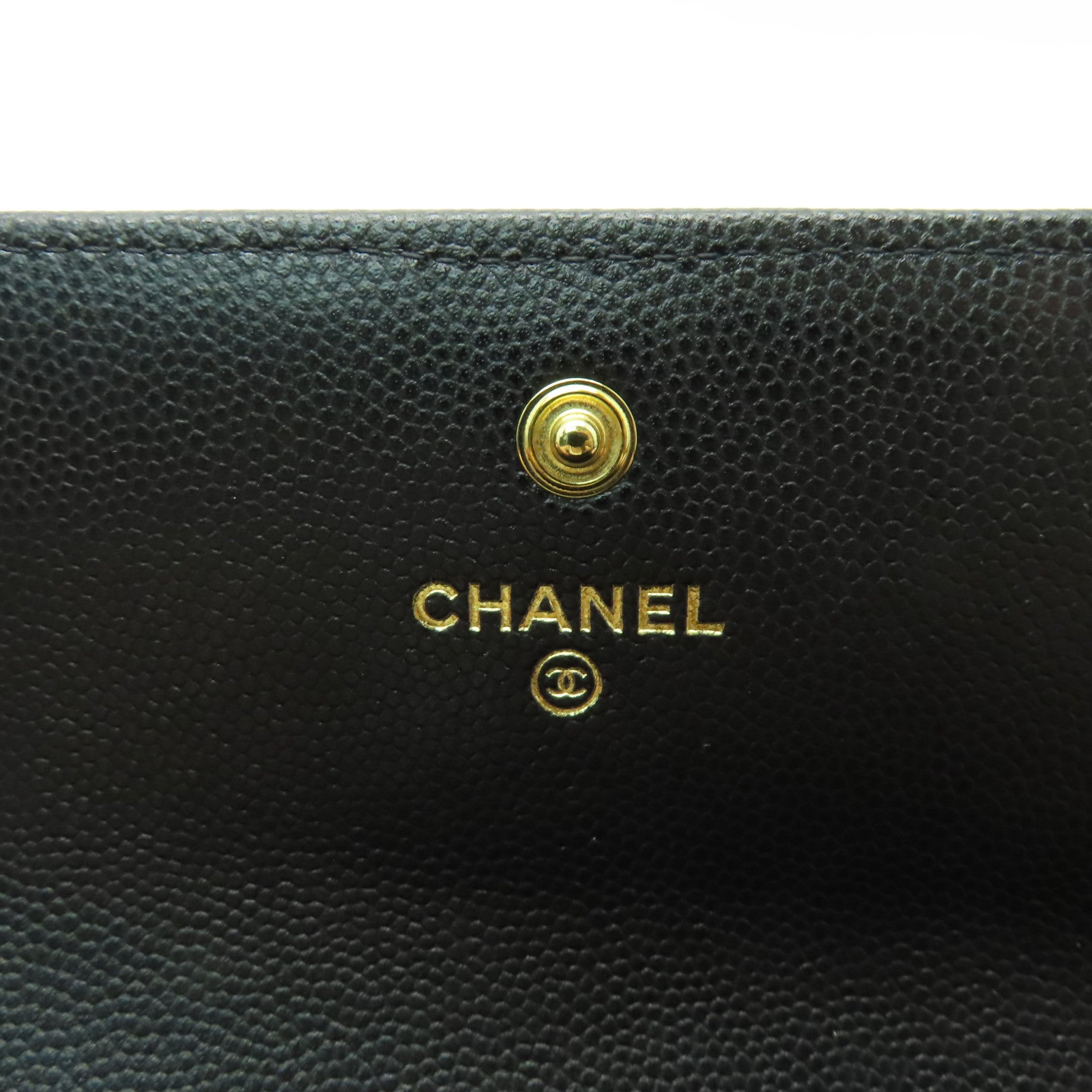 CHANEL 【激減優惠】牛皮皮革Boy Flap Wallet金扣長錢包黑色