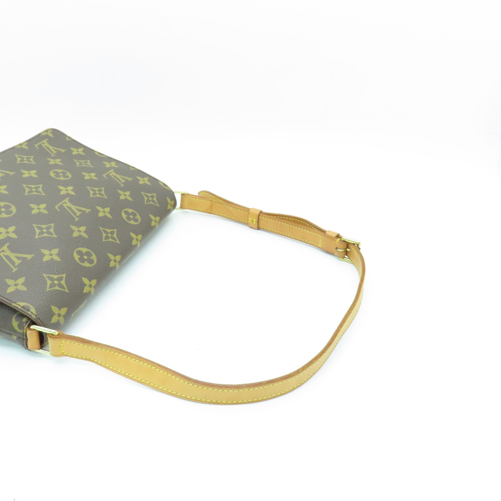 LOUIS VUITTON Monogram Musette Tango金扣肩背袋棕色