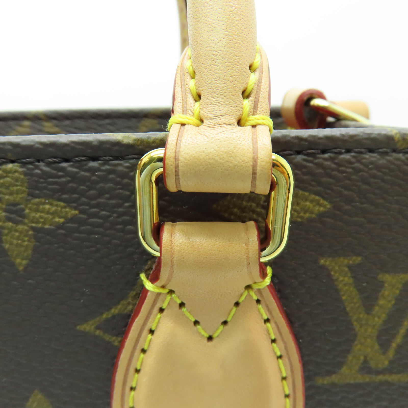 LOUIS VUITTON Monogram Sac Plat BB金扣手挽肩背兩用袋棕色