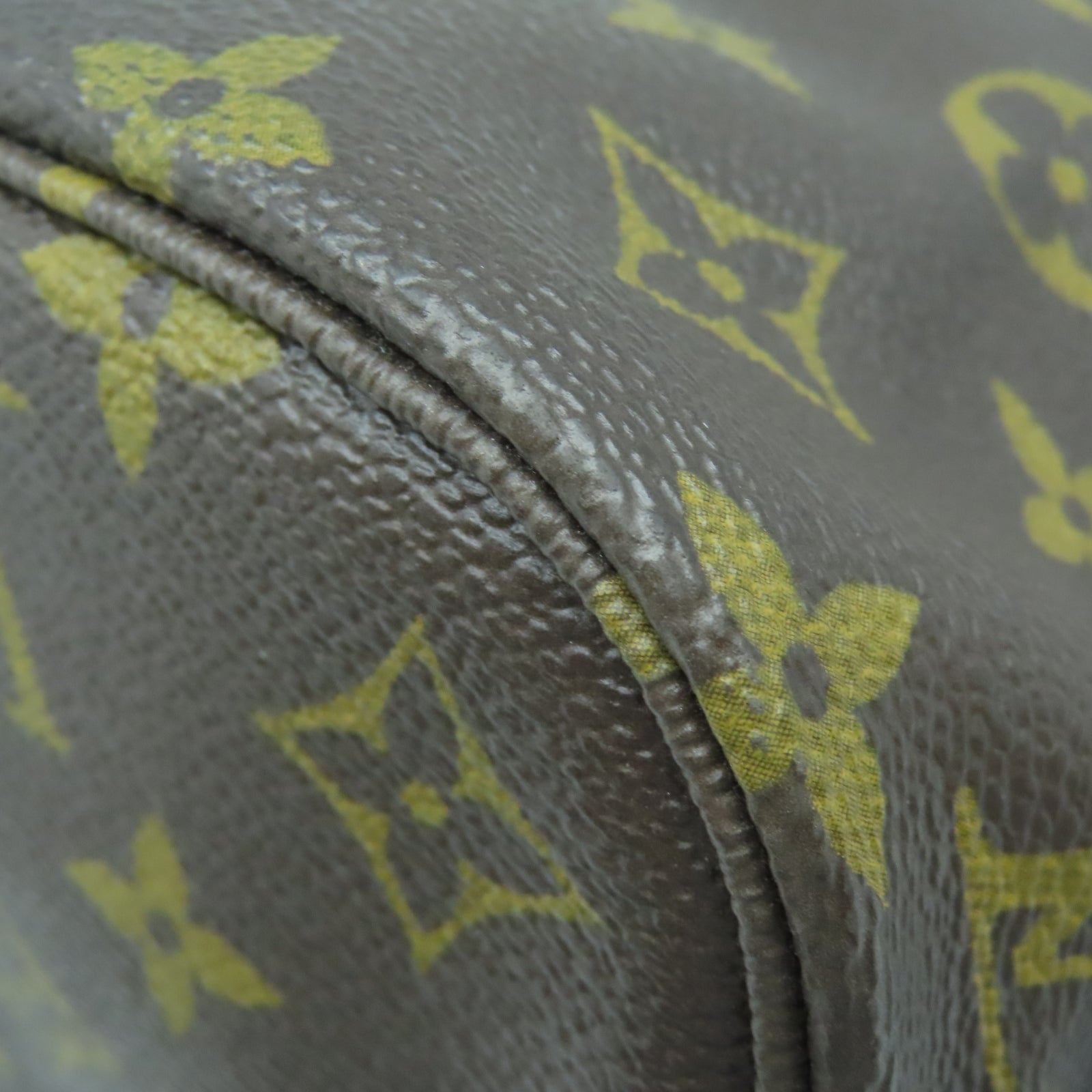 LOUIS VUITTON Monogram Neverfull PM金扣手挽袋棕色
