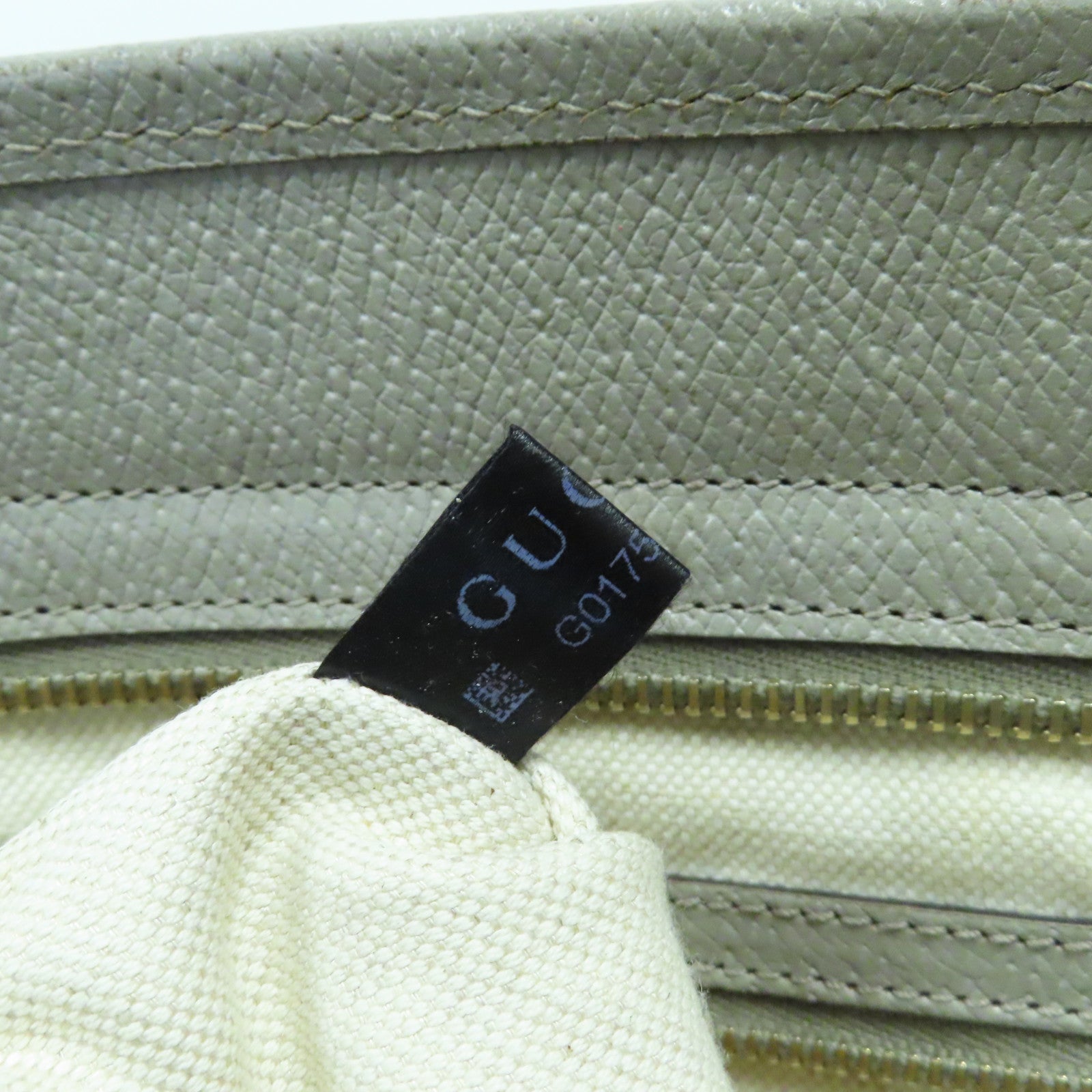 GUCCI 皮革/帆布Shoulder Bag金扣肩背袋灰色/啡色