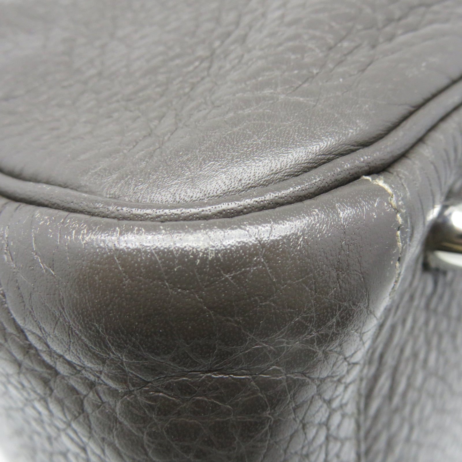 HERMES Clemence皮革Lindy 30 Shoulder Bag银扣肩背袋88灰色