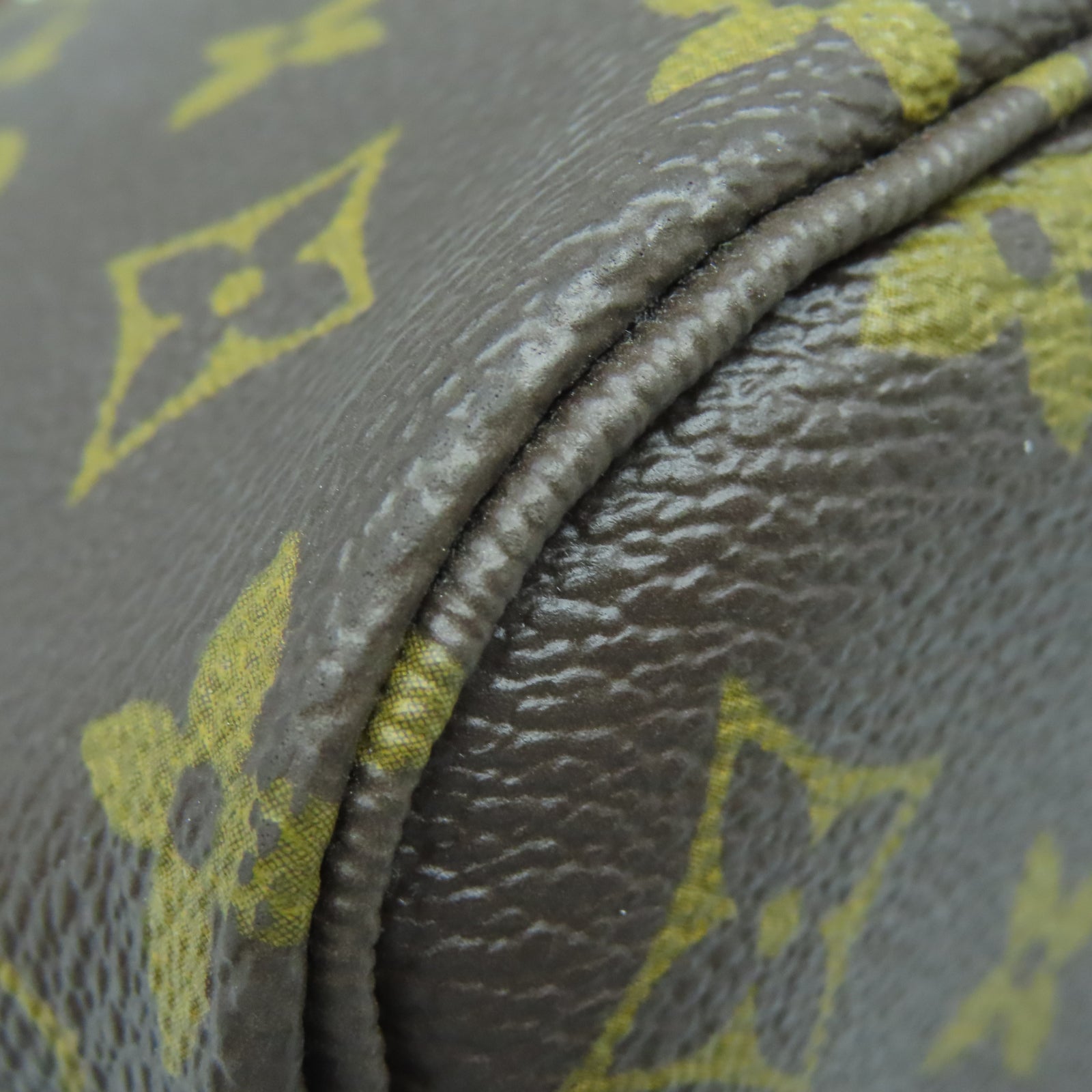 LOUIS VUITTON Monogram Neverfull PM金扣手挽袋棕色