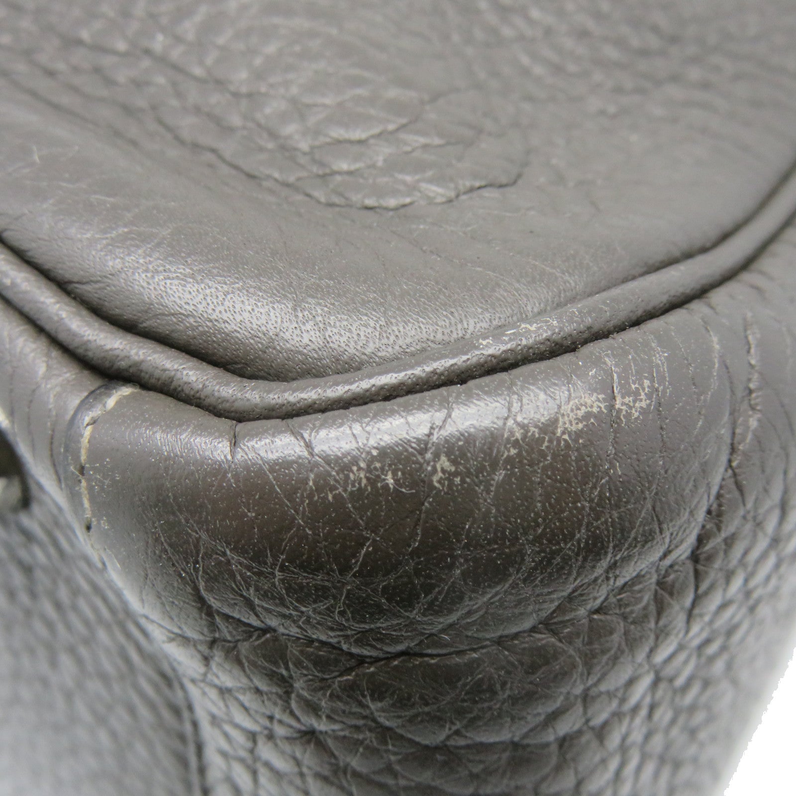 HERMES Clemence皮革Lindy 30 Shoulder Bag银扣肩背袋88灰色