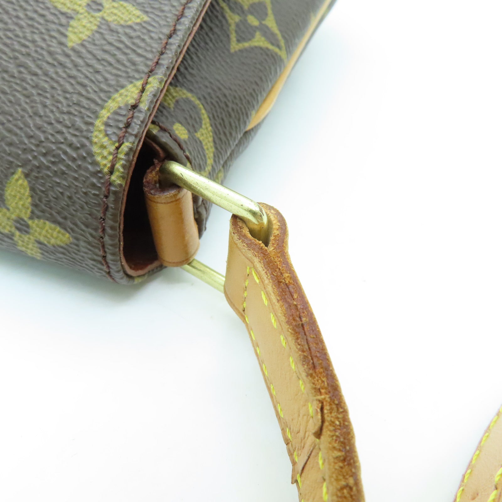 LOUIS VUITTON Monogram Musette Tango金扣肩背袋棕色