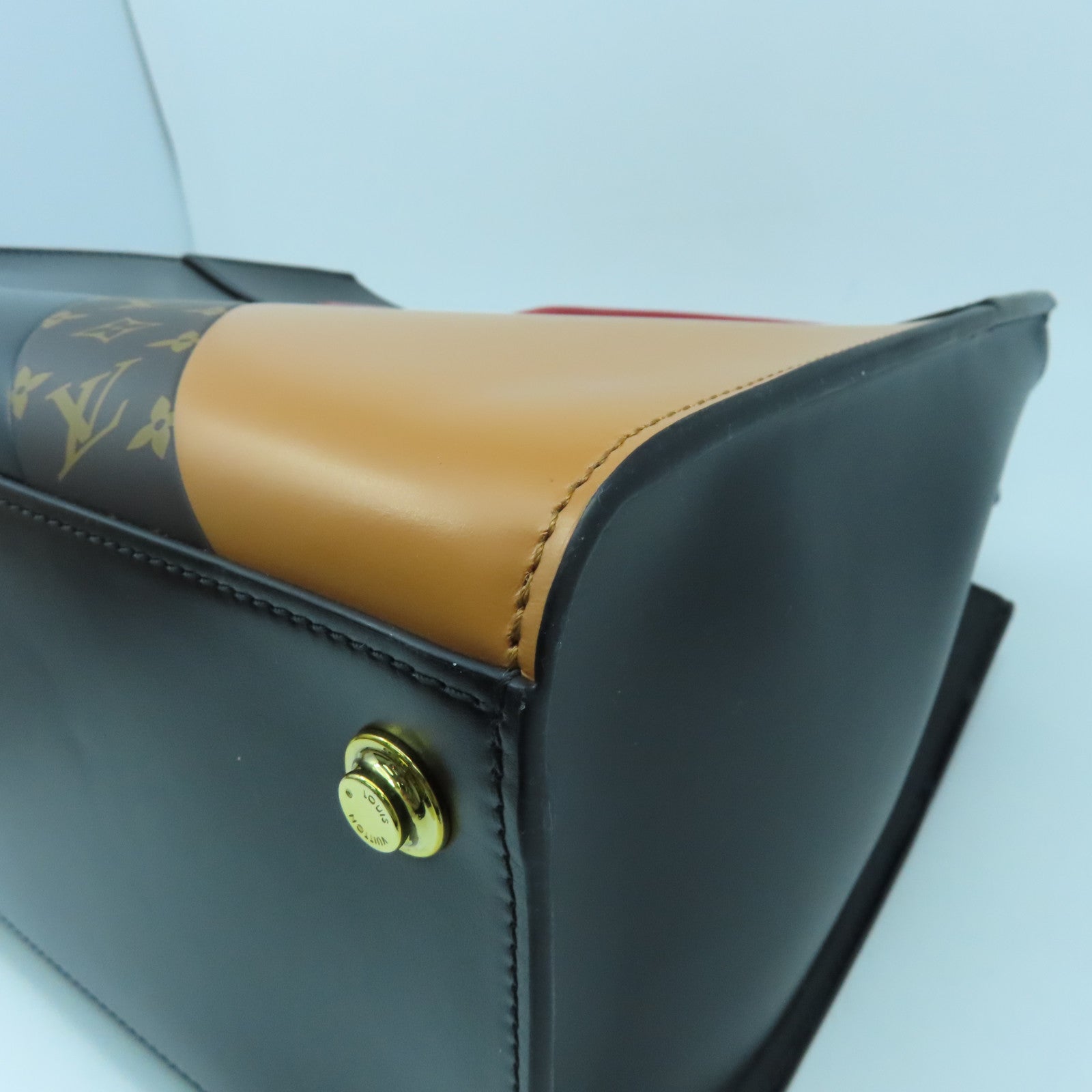 LOUIS VUITTON 【激減優惠】牛皮皮革City Steamer MM金扣手挽肩背兩用袋黑色/紅色/橙色