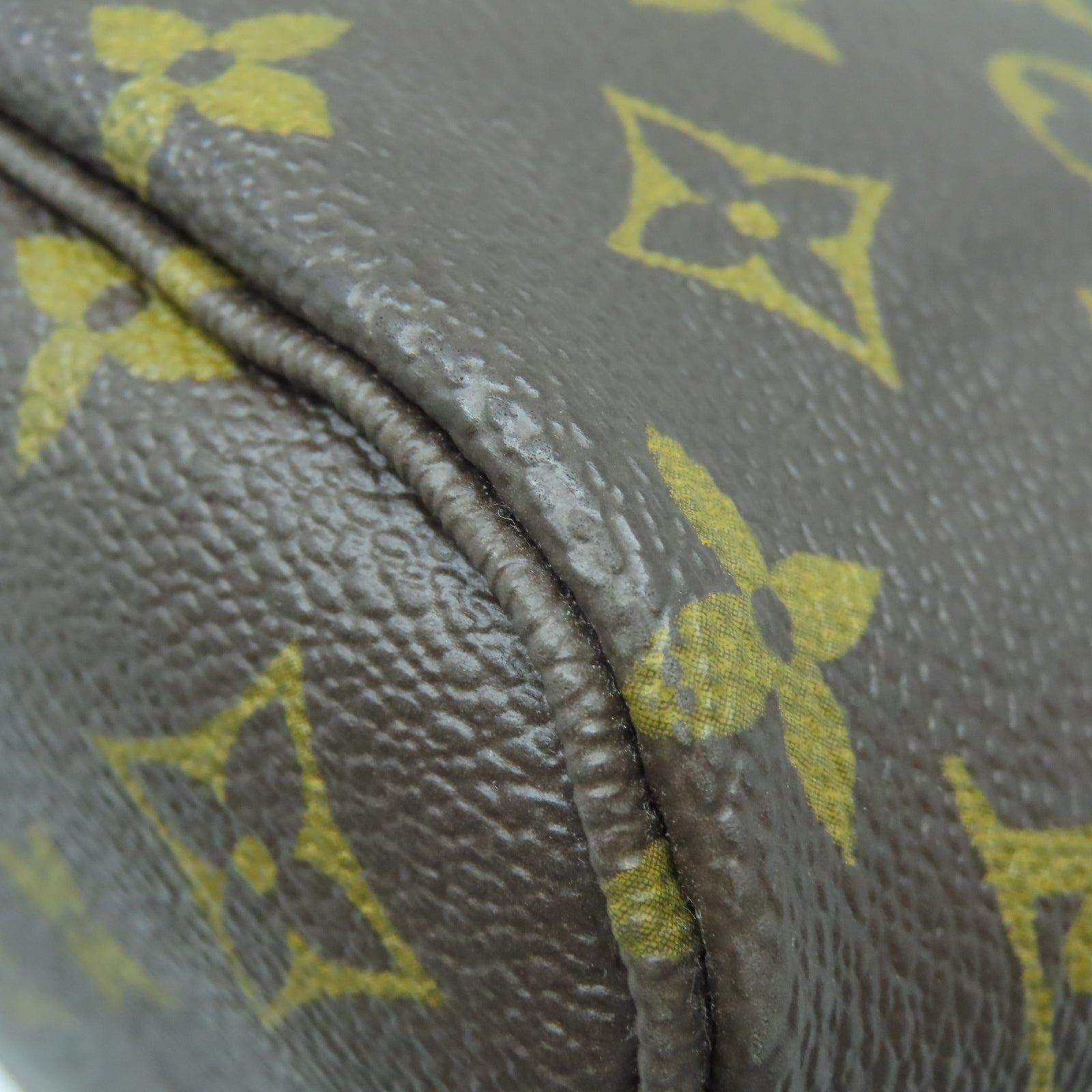 LOUIS VUITTON Monogram Neverfull PM金扣手挽袋棕色