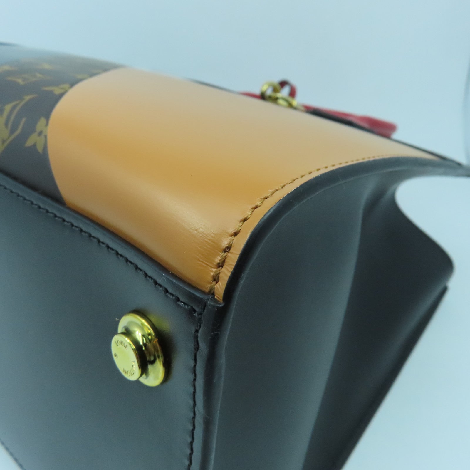 LOUIS VUITTON 【激減優惠】牛皮皮革City Steamer MM金扣手挽肩背兩用袋黑色/紅色/橙色