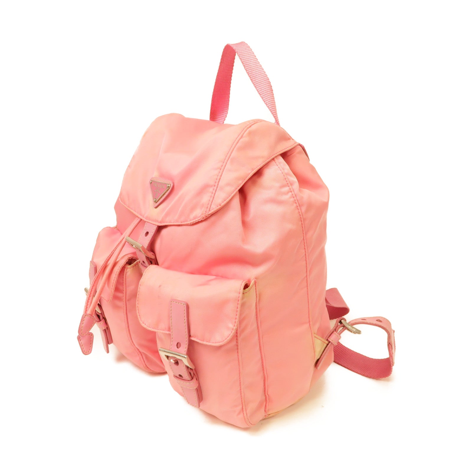 PRADA 尼龍Backpack銀扣背包粉紅色