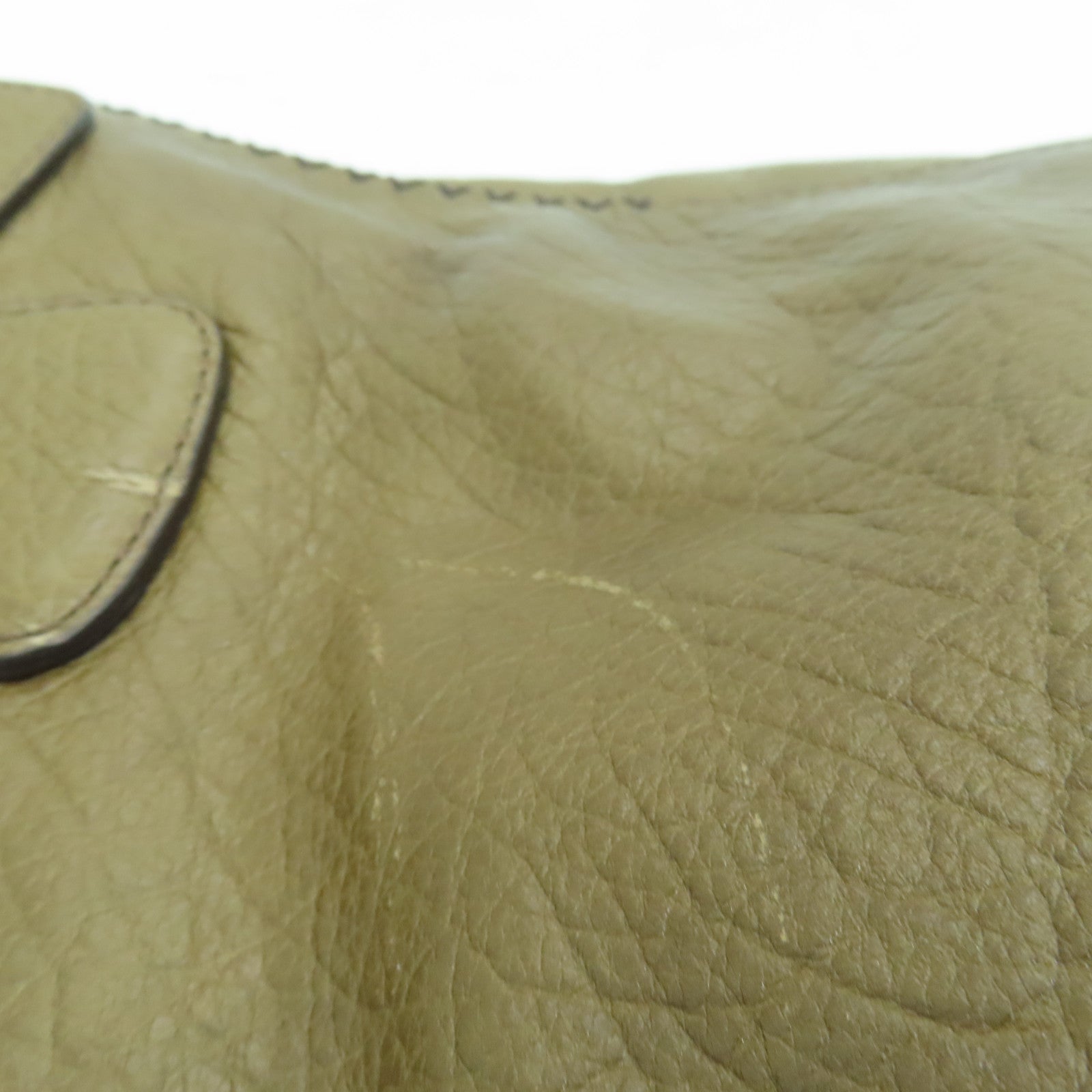CELINE 牛皮皮革Hand Bag手挽袋银扣深绿色