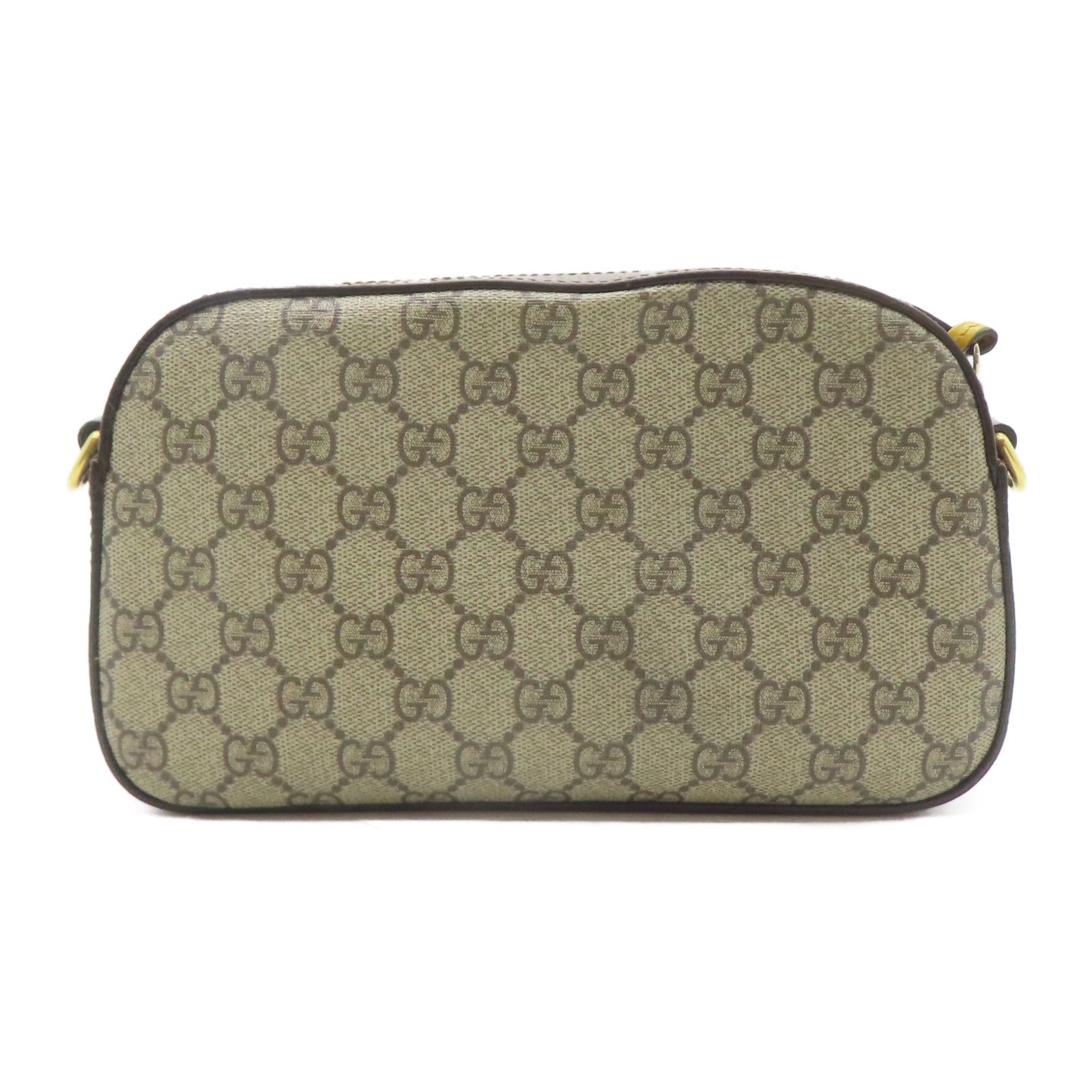 GUCCI 塗層帆布Shoulder Bag金扣肩背袋啡色