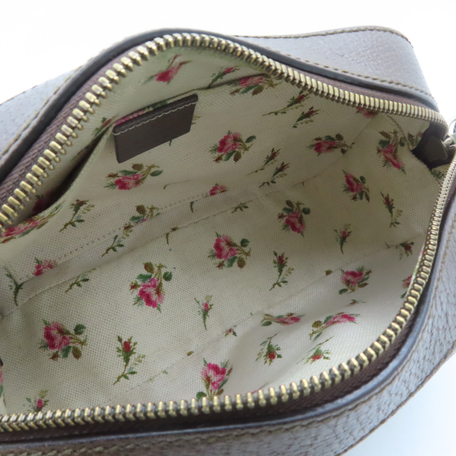 GUCCI 塗層帆布Shoulder Bag金扣肩背袋啡色