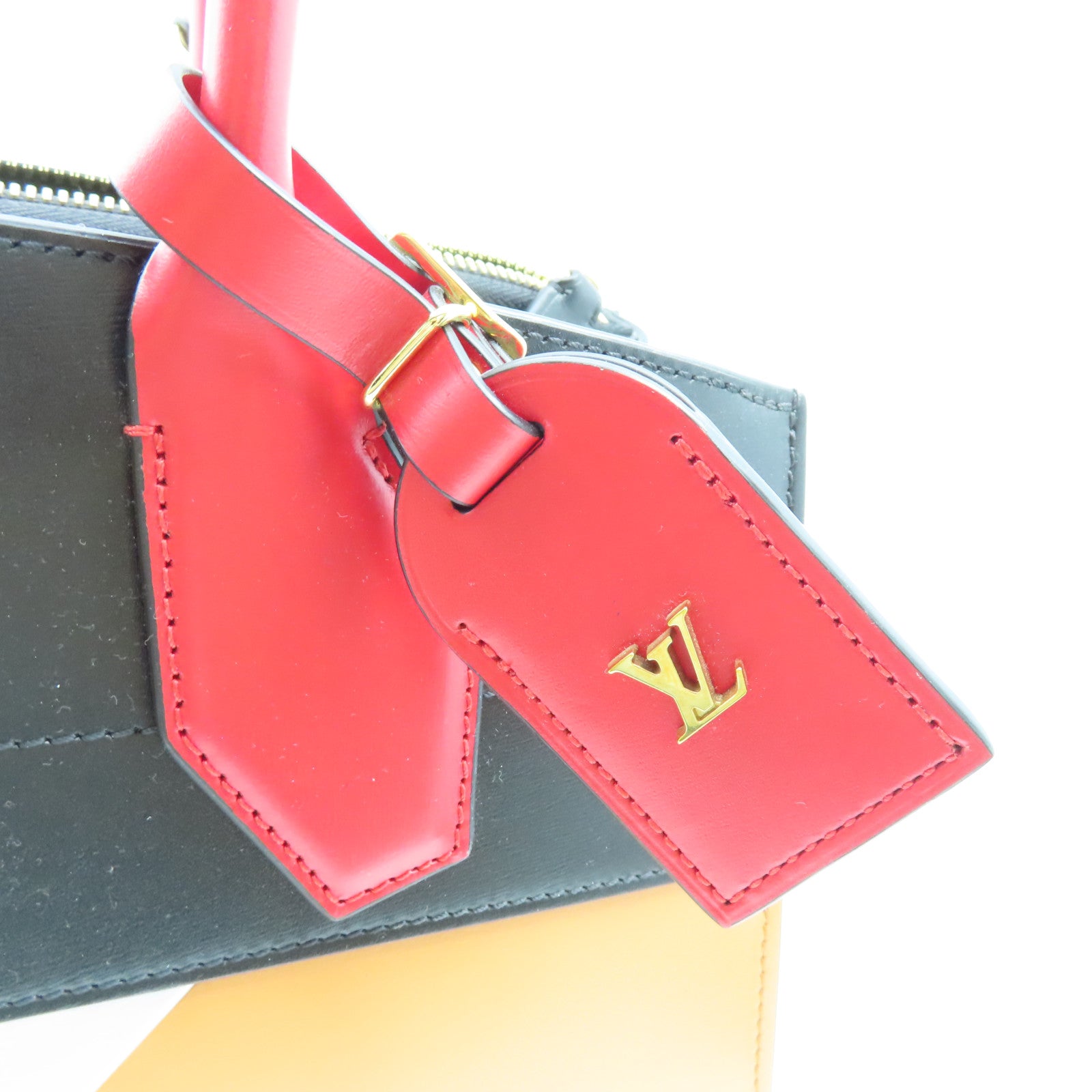 LOUIS VUITTON 【激減優惠】牛皮皮革City Steamer MM金扣手挽肩背兩用袋黑色/紅色/橙色