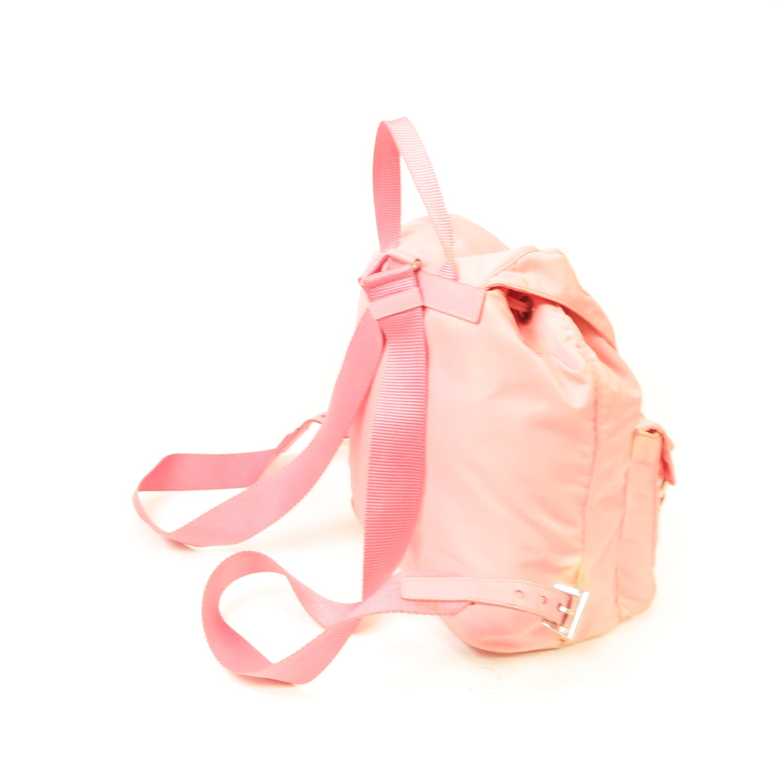 PRADA 尼龍Backpack銀扣背包粉紅色